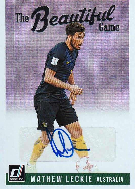 2018-19 Donruss Australia Mathew Leckie The Beautiful Game autograph trading card