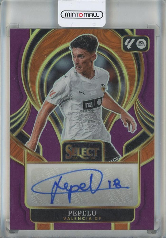 2025-26 Select La Liga Pepelu Signatures Purple card #1333/49 from Valencia in excellent used condition