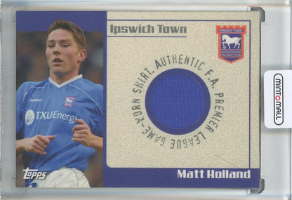 2002-03 Topps Premier Gold game-used England soccer shirt worn by Matt Holland with serial number 9