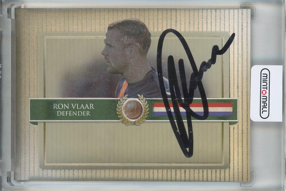 2014 Futera Ron Vlaar Autographs soccer trading card serial #CQ01 with autograph