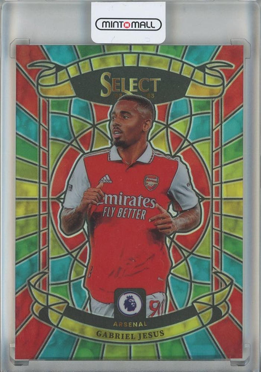 2022-23 Select English Premier League Gabriel Jesus stained glass card number 28 Arsenal edition