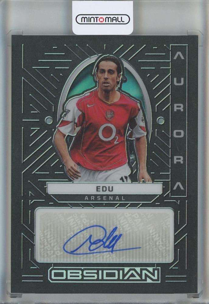 2022-23 Panini Obsidian Edu Aurora Autographs card #19077/199 featuring Arsenal
