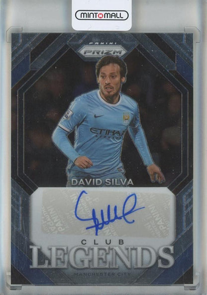 2023-24 Panini Prizm English Premier League David Silva Club Legends Signatures trading card #4 Manchester City