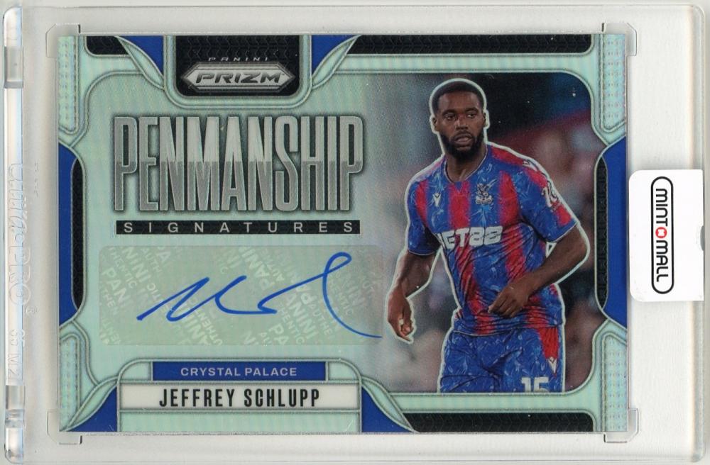 2024-25 Panini Prizm Premier League Jeffrey Schlupp Penmanship Silver Prizm Parallel 6 of 15 card from Crystal Palace