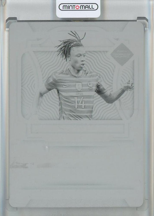 2022 Panini National Treasures Road to the World Cup Eduardo Camavinga 1/1 Printing Plates card France