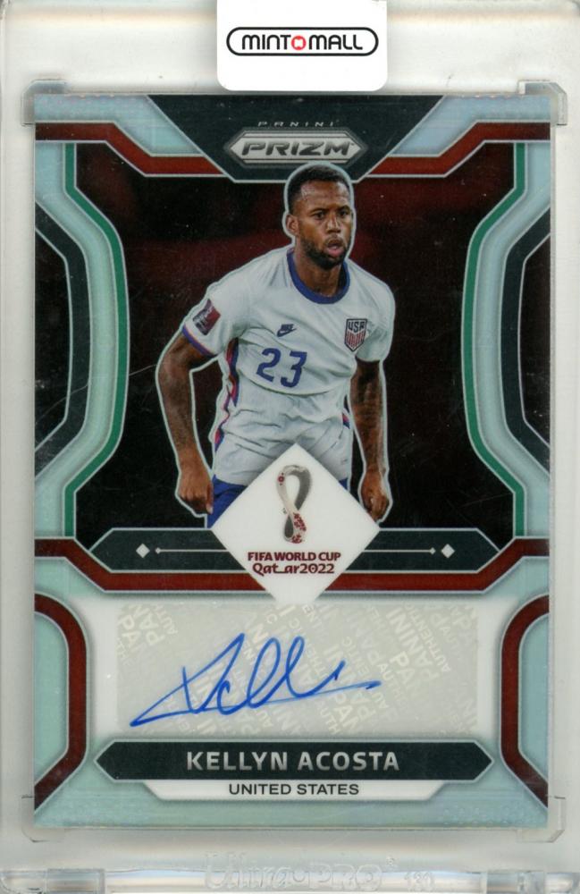 2022 Panini FIFA World Cup Qatar Kellyn Acosta Signatures Silver Prizm Parallel 64 out of 99 trading card