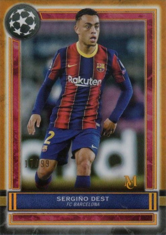 2020-21 Topps Museum Collection Sergino Dest Copper UEFA Champions League card number 48 out of 99 with minor surface stain