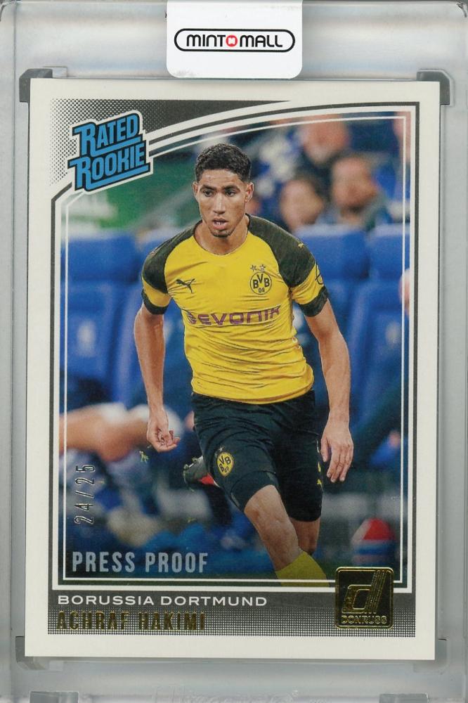 2018-19 Donruss Borussia Dortmund Achraf Hakimi Base Rated Rookie Canvas card serial 24 out of 25