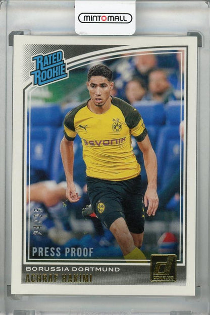 2018-19 Donruss Borussia Dortmund Achraf Hakimi Base Rated Rookie Canvas card serial 24 out of 25