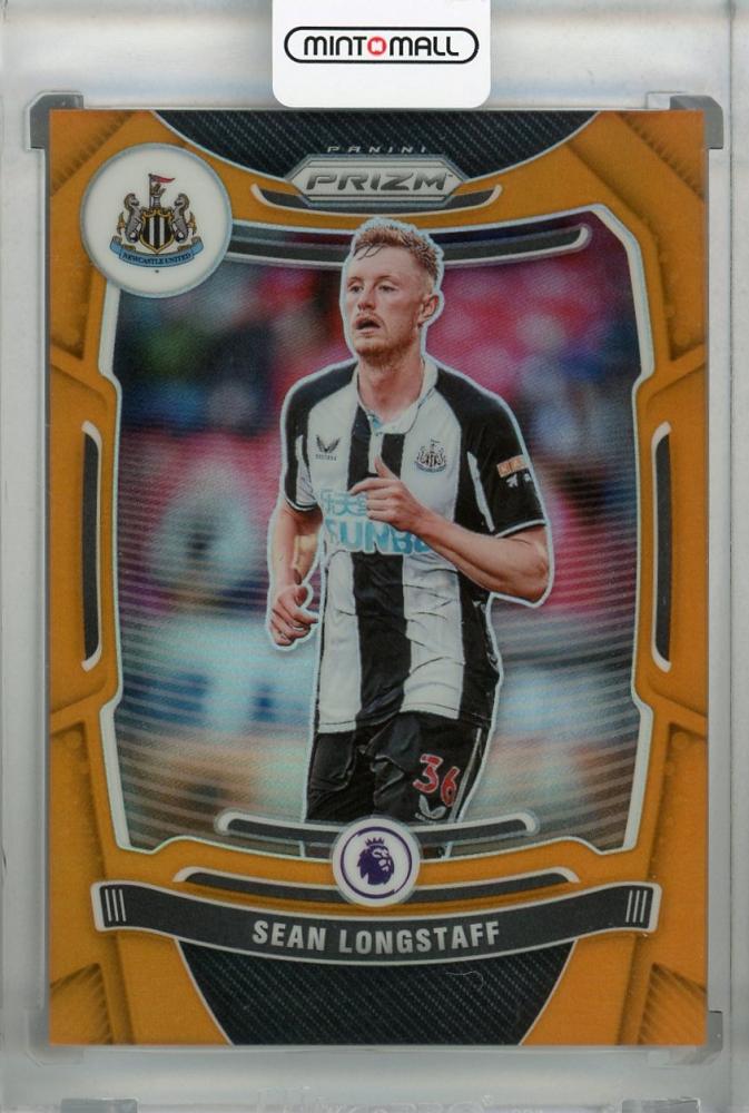 2021-22 Panini Prizm Premier League Sean Longstaff Newcastle United Base Orange parallel trading card numbered 03 of 25