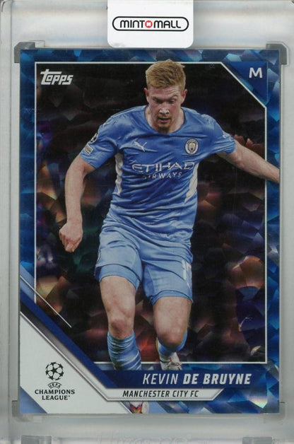 2021-22 Topps UEFA Champions League Kevin De Bruyne Manchester City Icy Blue Parallel trading card serial 20 of 99