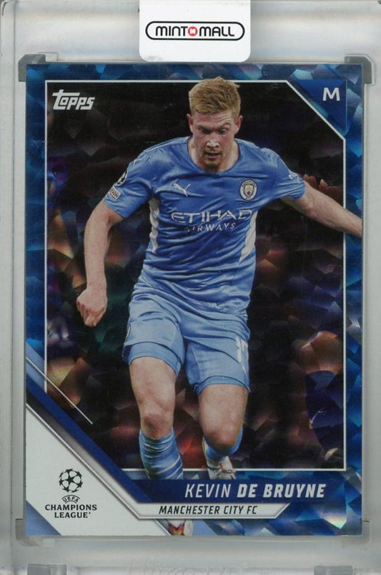 2021-22 Topps UEFA Champions League Kevin De Bruyne Manchester City Icy Blue Parallel trading card serial 20 of 99