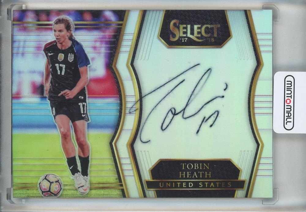 2017-18 Select Tobin Heath Signatures #11 United States National Team trading card with ink bleeding