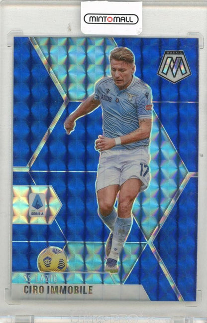 2020-21 PANINI Mosaic Serie A Ciro Immobile Mosaic Blue card serial #7256/99 featuring SS Lazio