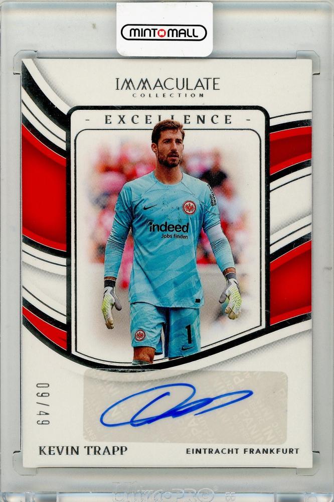 2023-24 PANINI Immaculate Collection Kevin Trapp Excellence Autographs Silver card numbered 309 of 49 from Eintracht Frankfurt