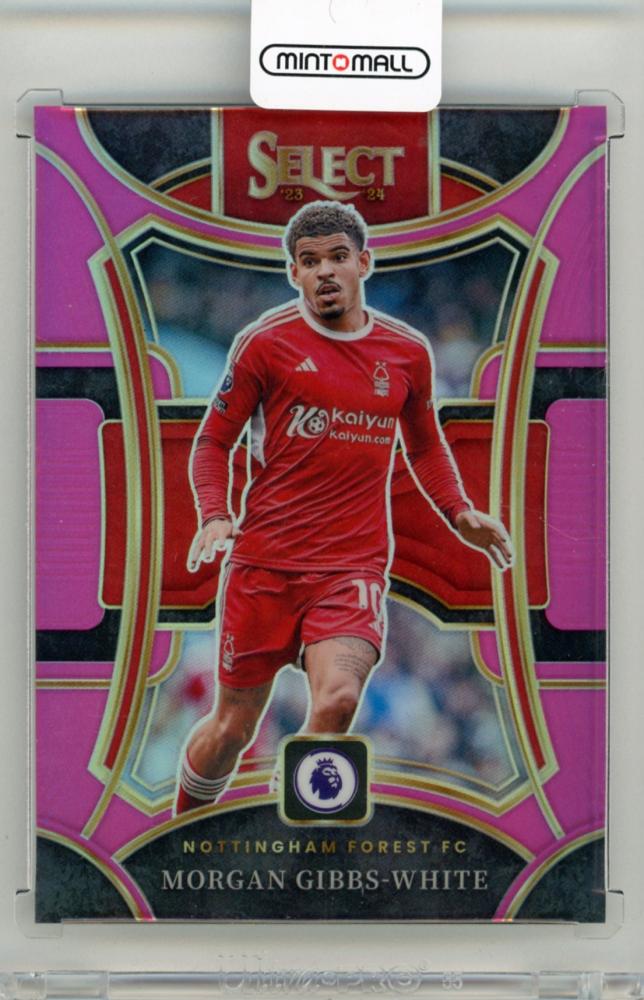 2023-24 PANINI Select Premier League Soccer card featuring Morgan Gibbs-White Pink #17682/99 Nottingham Forest FC