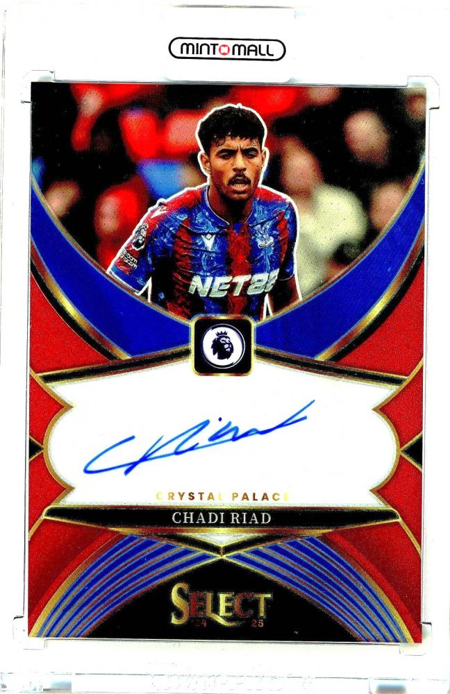 2024-25 PANINI Select English Premier League Chadi Riad Red Signatures Card number 4 from Crystal Palace