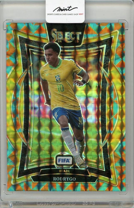 2024-25 PANINI SELECT FIFA Rodrygo Tessellation trading card #6313/15 featuring Brazil player Rodrygo