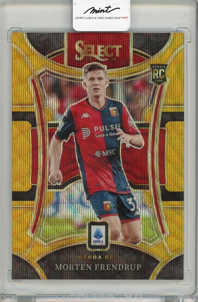 2023-24 PANINI SELECT SERIE A Morten Frendrup RC Gold Wave trading card numbered 14203/10 for Cenoa Cfc