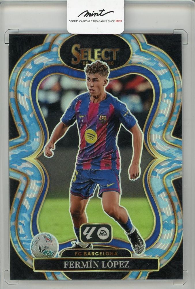 2025-26 PANINI SELECT LA LIGA Fermin Lopez Winter Camo trading card serial #10426/30 FC Barcelona