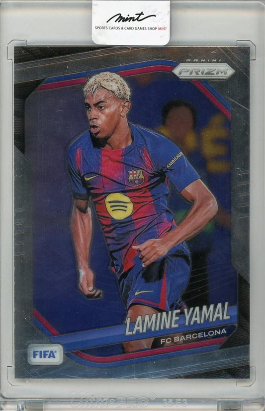 2025-26 PANINI PRIZM FIFA trading card of Lamine Yamal #245 from FC Barcelona