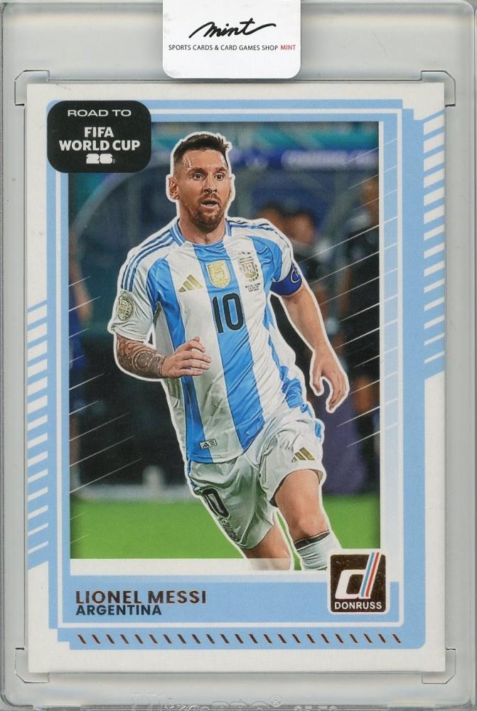 2025-26 PANINI DONRUSS ROAD TO FIFA WORLD CUP Lionel Messi soccer card number 154 for Argentina