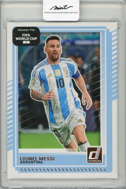 2025-26 PANINI DONRUSS ROAD TO FIFA WORLD CUP Lionel Messi soccer card number 154 for Argentina