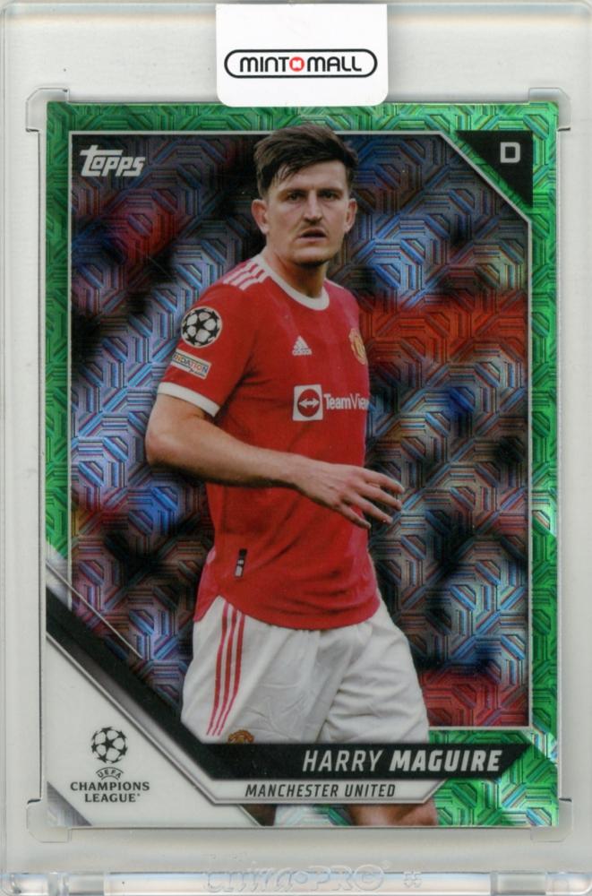 2021-22 TOPPS UEFA Champions League Harry Maguire Chrome Mojo Green Refractor trading card #5076/99 from Japan
