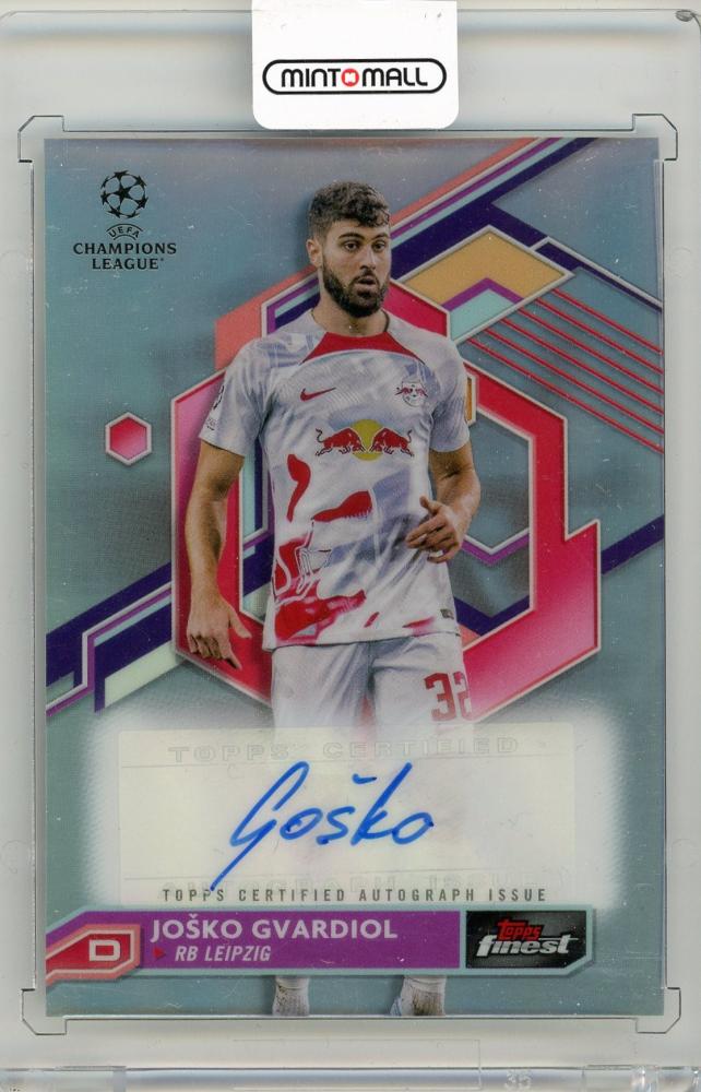2022-23 TOPPS Finest UEFA Club Competitions Josko Gvardiol Autograph trading card from RB Leipzig