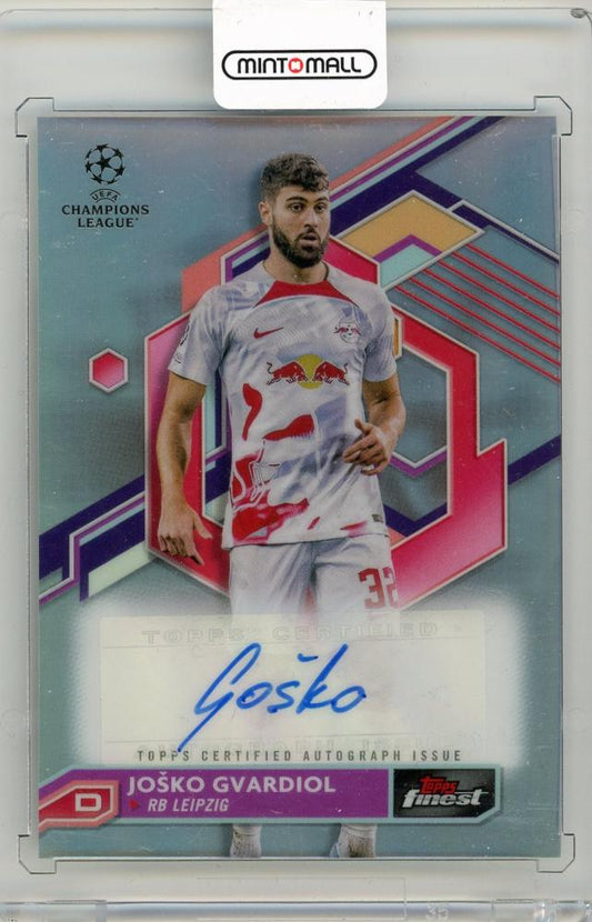 2022-23 TOPPS Finest UEFA Club Competitions Josko Gvardiol Autograph trading card from RB Leipzig