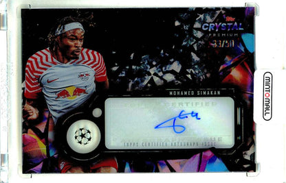2023-24 TOPPS Crystal Premium UEFA Champions League Mohamed Simakan Crystal Autographs Black card serial #CASI33/50