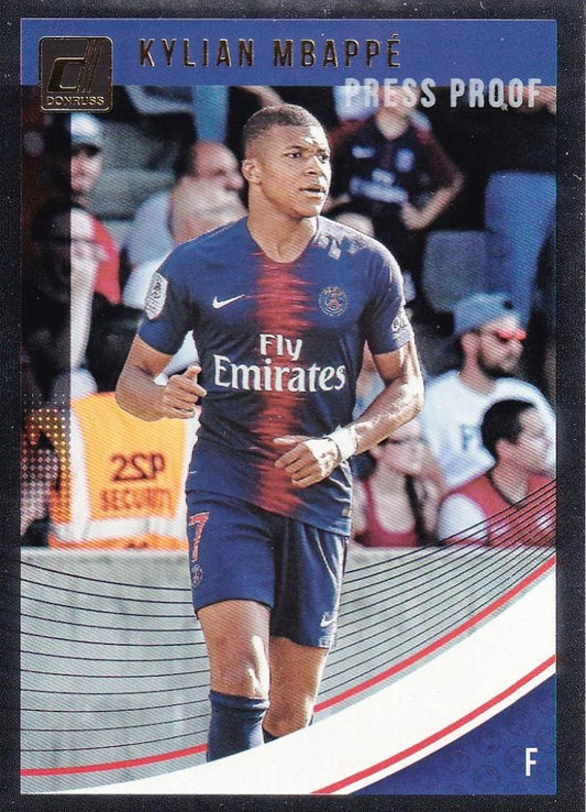2018-19 Panini Donruss Paris Saint-Germain Kylian Mbappe Base PRESS PROOF Silver card