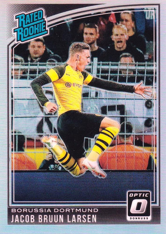 2018-19 Panini Donruss Jacob Bruun Larsen Base Optic Holo trading card Borussia Dortmund