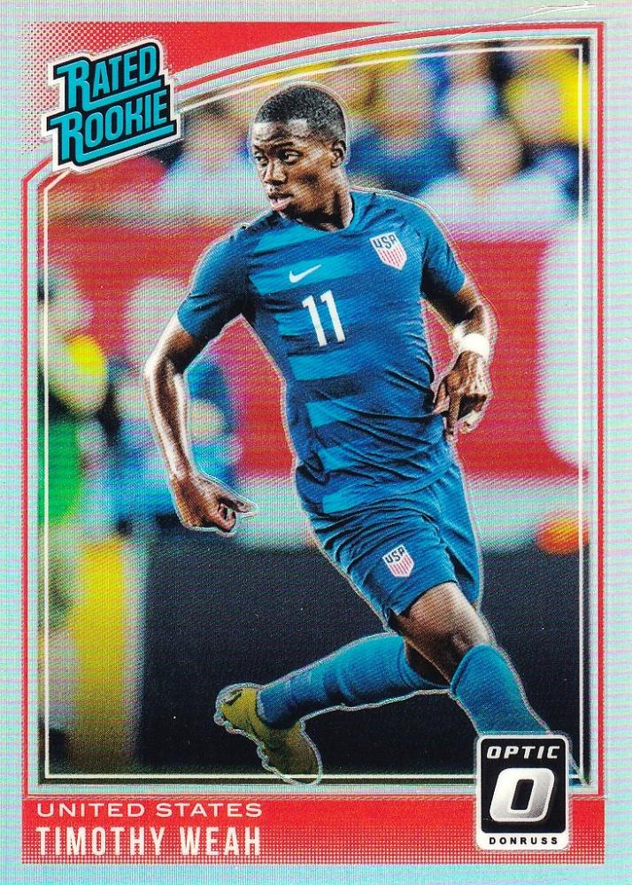 2018-19 Panini Donruss United States Timothy Weah Base Optic Holo soccer trading card
