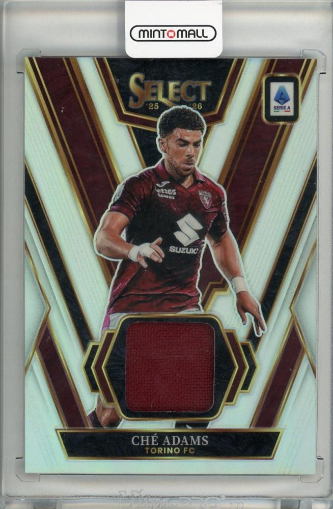 2025-26 Panini Select Serie A trading card featuring Che Adams patch for Torino FC
