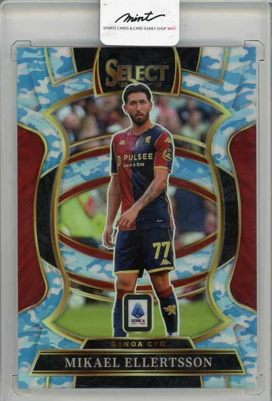 2025-26 PANINI SELECT SERIE A Mikael Ellertsson Winter Camo trading card serial #6533/49 Genoa CFC