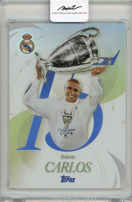 2025 TOPPS OFFICIAL OLUB Roberto Carlos collectible card from Real Madrid serial #QU-12