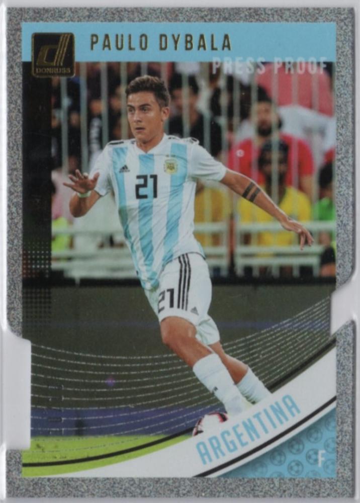 2018-19 Panini Donruss Soccer Paulo Dybala Press Proof Die Cuts card numbered 10 of 10