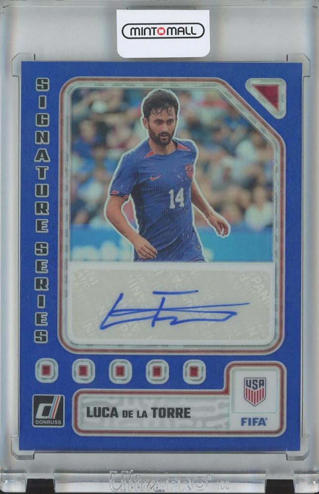 2023-24 DONRUSS SOCCER Luca de la Torre Signature Series Blue #SS-LDT93/99 collectible card