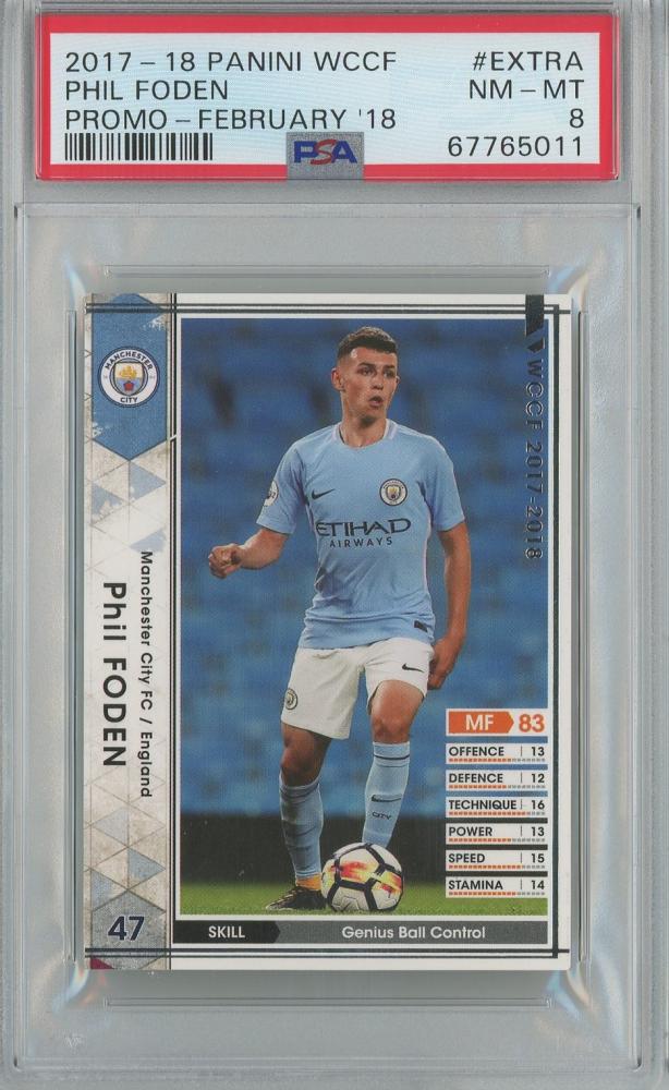 2017-18 Panini WCCF Phil Foden Promo February trading card featuring Phil Foden