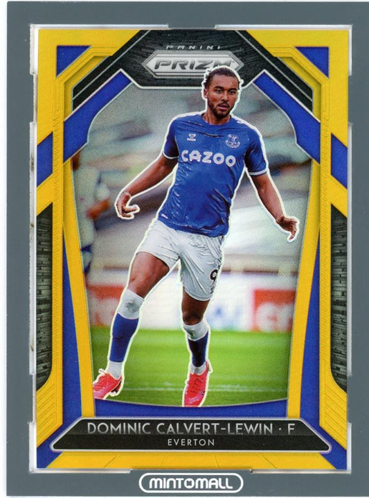 2020-21 Prizm Premier League Dominic Calvert-Lewin Prizms Gold trading card serial #119 with surface scratches