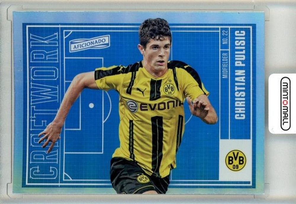 2016-17 Panini Aficionado Christian Pulisic craft work rookie card with minor stain on back