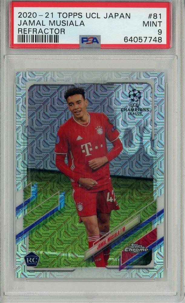 2020-21 Topps Chrome UEFA Champions League Japan Edition Jamal Musiala Refractor trading card graded PSA9 #81