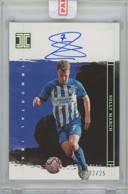 2023-24 PANINI Impeccable EPL Immortal Ink Silver Solly March Brighton and Hove Albion card serial 02 of 25