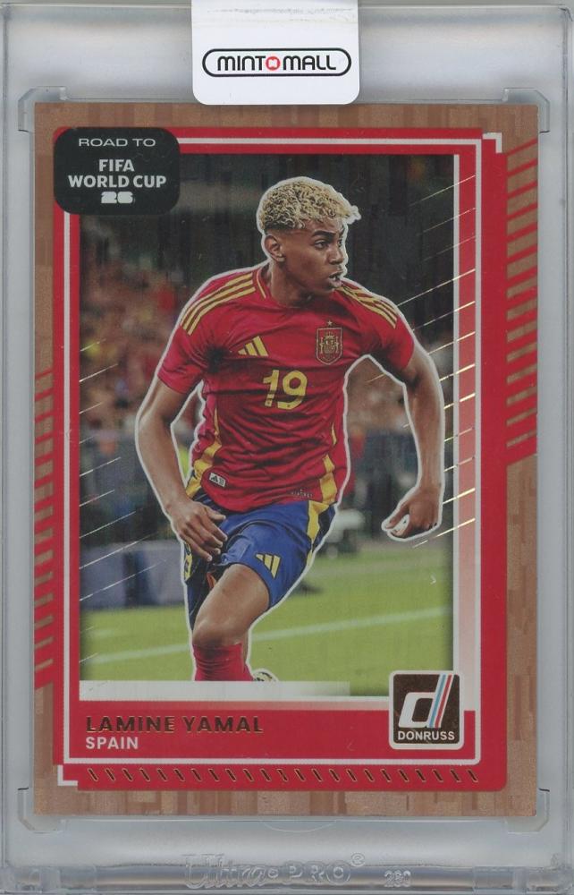 2025-26 DONRUSS Road to FIFA World Cup Bronze #10 Lamine Yamal trading card from Spain with serial number 6/25