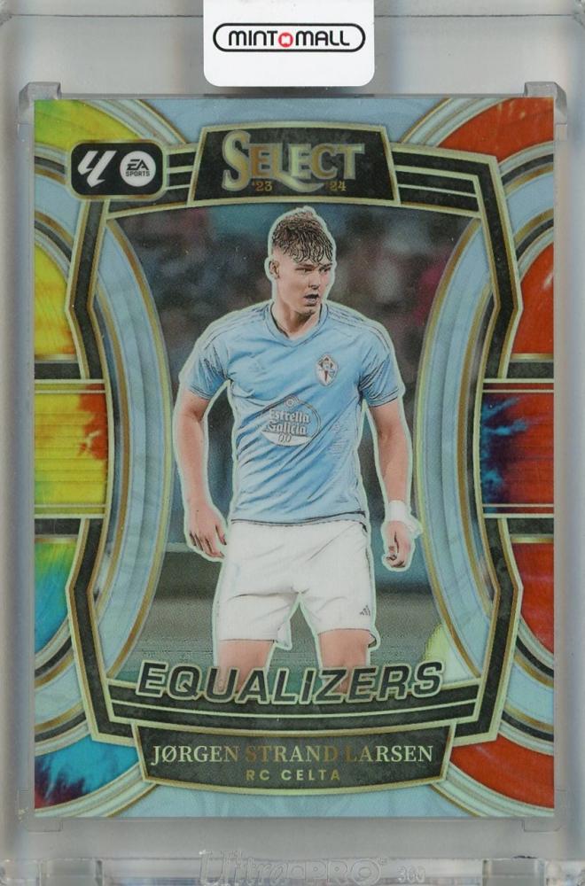 2023-24 Panini Select La Liga Jorgen Strand Larsen Equalizers Tie-Dye trading card serial 12 of 49