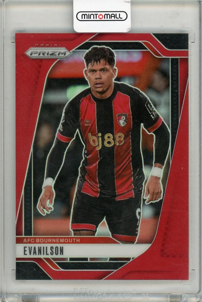 2024-25 PANINI PRIZM trading card of Evanilson numbered 118 out of 199 for AFC Bournemouth