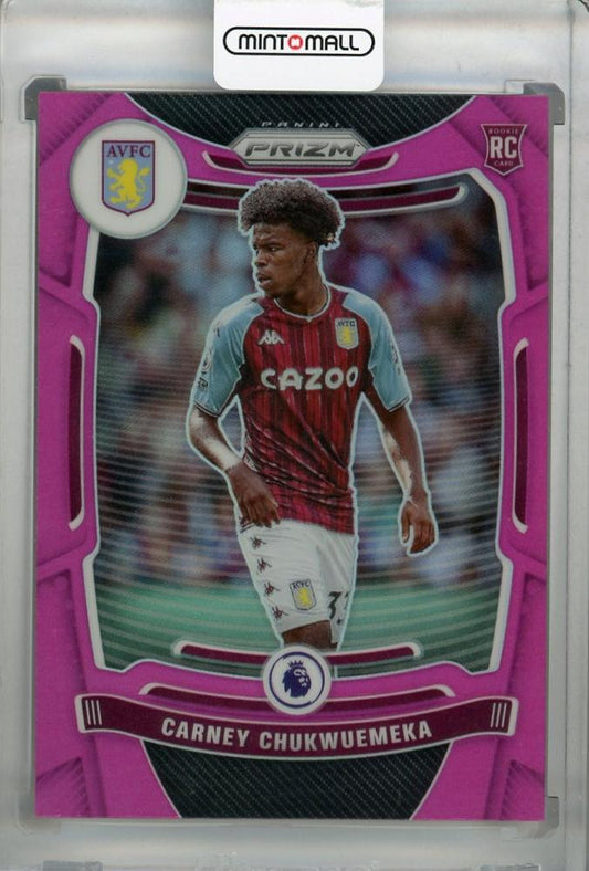 2021-22 Panini Prizm Premier League Aston Villa Carney Chukwuemeka Base Pink Parallel trading card