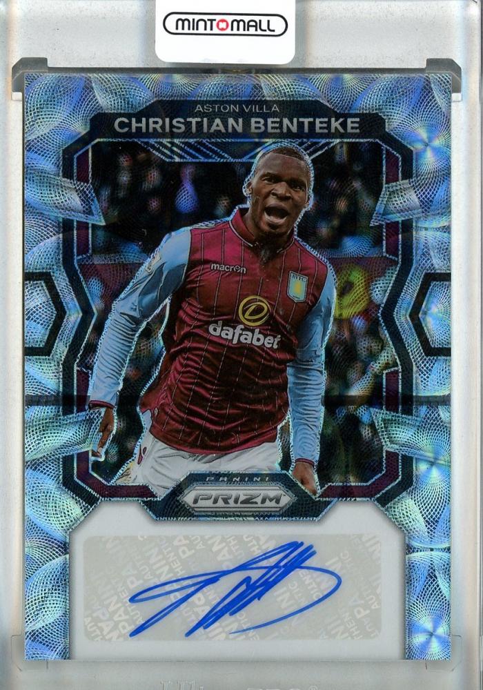 2023-24 Panini Prizm Premier League Soccer card featuring Christian Benteke Signatures AUTO #S-CB Aston Villa