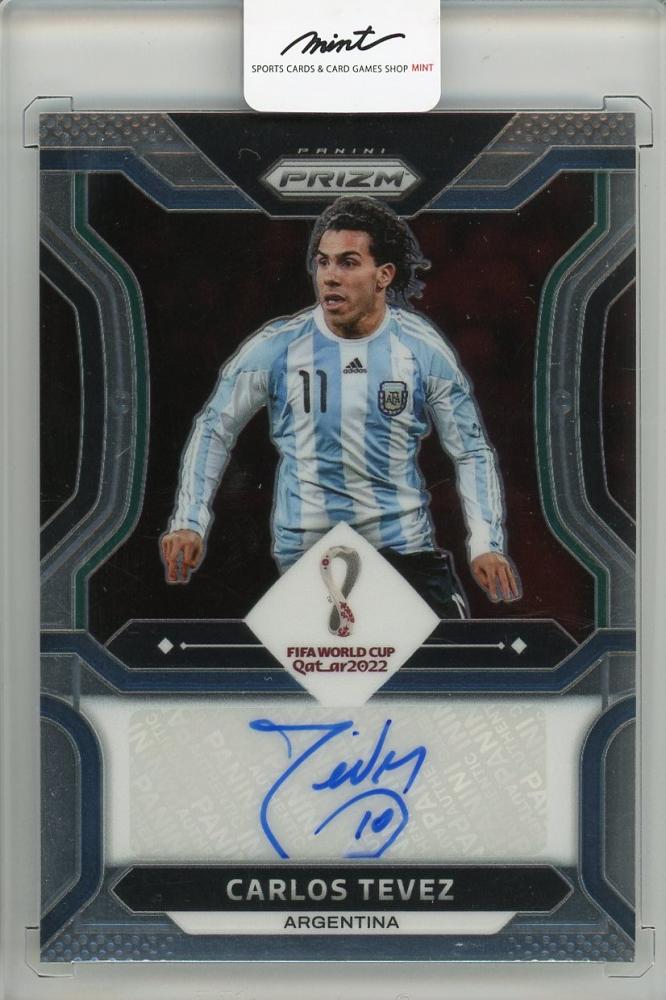 2022 PANINI PRIZM FIFA WORLD CUP Carlos Tevez autographed football card from Argentina